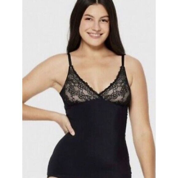 Ruby Ribbon Black Lace Shapewear Tank Top‎ Size 30 1749 - Picture 1 of 8
